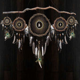 Juego de 5 atrapasueños personalizados: arte chamánico para colgar en la pared con plumas de pavo real, piedras preciosas a elegir, decoración de inspiración nativa americana